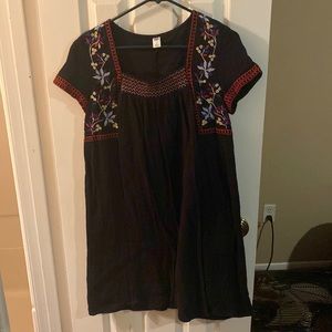 Embroidered black dress